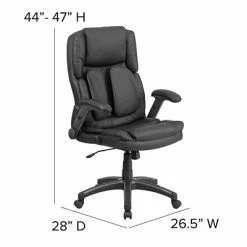 Best Sale ✨ Flash Furniture Executive/Managerial Chairs Flash BT90275H Leather Extreme Comfort High Back Exec Swivel Office Chair W/Flip-Up Arms, Black 🔥 -Office Chairs Online store unnamed file 1016