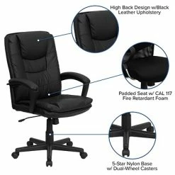 Discount ⌛ Executive/Managerial Chairs Flash Furniture High Back Leather Executive Swivel Office Chair With Padded Leather Arms, Black 💯 -Office Chairs Online store unnamed file 1034