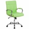 Promo 🛒 Flash Furniture Executive/Managerial Chairs Mid-Back, Green Vinyl Executive Swivel Office Chair With Chrome Arms [GO-2240-GN-GG] 🧨 -Office Chairs Online store unnamed file 1038