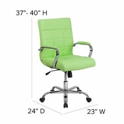 Promo 🛒 Flash Furniture Executive/Managerial Chairs Mid-Back, Green Vinyl Executive Swivel Office Chair With Chrome Arms [GO-2240-GN-GG] 🧨 -Office Chairs Online store unnamed file 1043