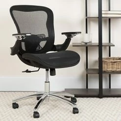 Budget 🔥 Flash Furniture Executive/Managerial Chairs Flash Mid-Back Mesh Executive Swivel Office Chair W/Synchro-Tilt & Height-Adj Flip-Up Arms, Black (GOWY87) ❤️ -Office Chairs Online store unnamed file 1049