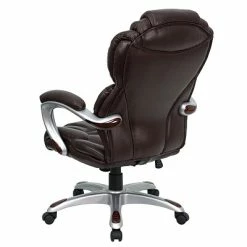 Brand new 🎉 Executive/Managerial Chairs Flash Furniture High Back Split Leather Executive Office Chair With Padded Loop Arms, Brown (GO901BN) 🌟 -Office Chairs Online store unnamed file 1068