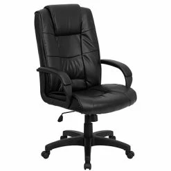 Top 10 🤩 Executive/Managerial Chairs Flash Furniture High Back Leather Swivel Executive Office Chair With Padded Arms, Black 🌟