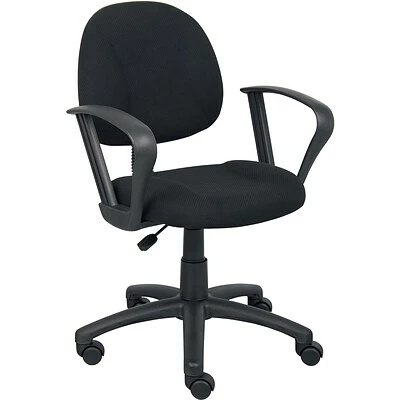 New 🔔 Task Chairs Boss Perfect Posture Deluxe Office Task Chair With Loop Arms, Black (B317-BK) 👏 3 New 🔔 Task Chairs Boss Perfect Posture Deluxe Office Task Chair With Loop Arms, Black (B317-BK) 👏