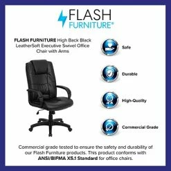 Top 10 🤩 Executive/Managerial Chairs Flash Furniture High Back Leather Swivel Executive Office Chair With Padded Arms, Black 🌟 -Office Chairs Online store unnamed file 1092