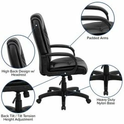 Top 10 🤩 Executive/Managerial Chairs Flash Furniture High Back Leather Swivel Executive Office Chair With Padded Arms, Black 🌟 -Office Chairs Online store unnamed file 1093