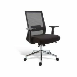 Budget 🔥 Union & Scale Task Chairs Union & Scale™ Prestige Marrett Fabric/Mesh Swivel Task Chair, Black (UN53249) 🎉