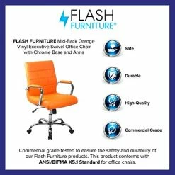 Best reviews of 😍 Executive/Managerial Chairs Flash Furniture Mid-Back, Orange Vinyl Executive Swivel Office Chair With Chrome Arms (GO-2240-ORG-GG) 😉 -Office Chairs Online store unnamed file 1113