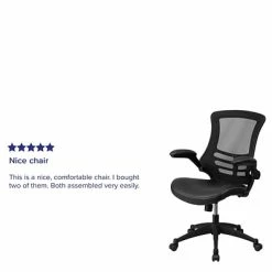 Coupon 🔥 Task Chairs Flash Furniture Mesh Back Faux Leather Computer And Desk Chair, Black (BLX5MLEA) ⭐ -Office Chairs Online store unnamed file 1123