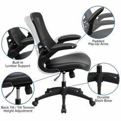 Coupon 🔥 Task Chairs Flash Furniture Mesh Back Faux Leather Computer And Desk Chair, Black (BLX5MLEA) ⭐ -Office Chairs Online store unnamed file 1124