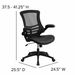 Coupon 🔥 Task Chairs Flash Furniture Mesh Back Faux Leather Computer And Desk Chair, Black (BLX5MLEA) ⭐ -Office Chairs Online store unnamed file 1125