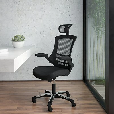 Wholesale ๐คฉ Flash Furniture Executive/Managerial Chairs Flash BLX5H High Back Blk Mesh Exec Swivel Office Chair W/Flip-Up Arms & Chrome-Nylon Designer Base ๐ 4 Wholesale ๐คฉ Flash Furniture Executive/Managerial Chairs Flash BLX5H High Back Blk Mesh Exec Swivel Office Chair W/Flip-Up Arms & Chrome-Nylon Designer Base ๐ - Image 2