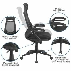 Deals 🛒 Executive/Managerial Chairs Flash Furniture High Back Mesh Executive Swivel Office Chair, Black With Flip-Up Arms (HL0018) ✨ -Office Chairs Online store unnamed file 1178