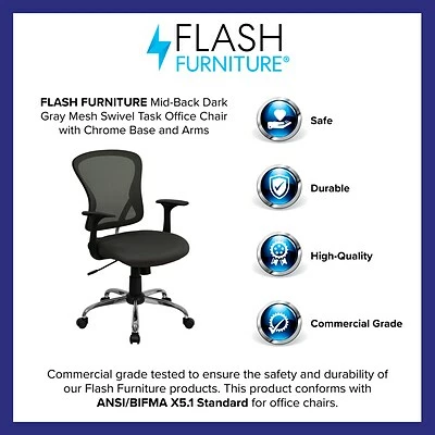 Best reviews of โญ Task Chairs Flash Furniture Mid-Back Office Chair, Dark Gray ๐ 6 Best reviews of โญ Task Chairs Flash Furniture Mid-Back Office Chair, Dark Gray ๐ - Image 4