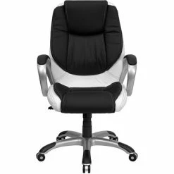 Buy 🛒 Executive/Managerial Chairs Flash Furniture Mid-Back Leather Executive Office Chair, Fixed Arms, Black And White 🎉 -Office Chairs Online store unnamed file 1220