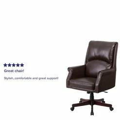 Coupon 🎉 Executive/Managerial Chairs Flash Furniture High-Back Pillow-Back Leather Executive Swivel Office Chair, Brown (BT9025H2BN) 🤩 -Office Chairs Online store unnamed file 1225