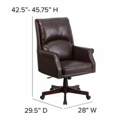 Coupon 🎉 Executive/Managerial Chairs Flash Furniture High-Back Pillow-Back Leather Executive Swivel Office Chair, Brown (BT9025H2BN) 🤩 -Office Chairs Online store unnamed file 1227