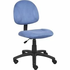 Budget 🎁 Task Chairs Boss Perfect Posture Deluxe Modern Microfiber Home Office Chair Without Arms, Blue (B325-BE) 👍