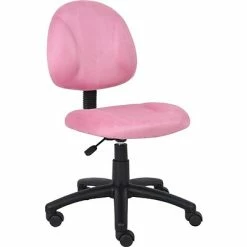 New ⭐ Task Chairs Boss Perfect Posture Deluxe Modern Microfiber Home Office Chair Without Arms, Pink (B325-PK) 🥰