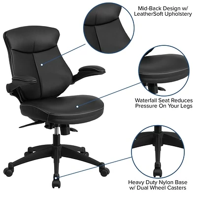 Hot Sale โ Executive/Managerial Chairs Flash Furniture Leather Mid-Back Exec Swivel Office Chair W/Back Angle Adj & Flip-Up Arms, Black (BLZP804) ๐ 8 Hot Sale โ Executive/Managerial Chairs Flash Furniture Leather Mid-Back Exec Swivel Office Chair W/Back Angle Adj & Flip-Up Arms, Black (BLZP804) ๐ - Image 6