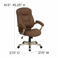 Budget 🌟 Task Chairs Flash Furniture High Back Micro Fiber Contemporary Office Chair, Brown 🧨 -Office Chairs Online store unnamed file 1299