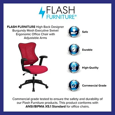 Flash Sale ๐ Task Chairs Flash Furniture BLZP806BY Mesh Office Chair, Burgundy (BLZP806BY) ๐ 6 Flash Sale ๐ Task Chairs Flash Furniture BLZP806BY Mesh Office Chair, Burgundy (BLZP806BY) ๐ - Image 4