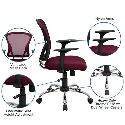 Best Pirce ⭐ Task Chairs Flash Furniture Mid-Back Office Chair, Burgundy 💯 7 Best Pirce ⭐ Task Chairs Flash Furniture Mid-Back Office Chair, Burgundy 💯 - Image 5