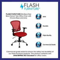 Budget ⭐ Task Chairs Flash Furniture Mid-Back Office Chair, Red 🌟 -Office Chairs Online store unnamed file 1330
