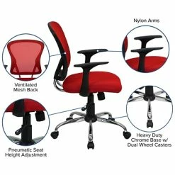 Budget ⭐ Task Chairs Flash Furniture Mid-Back Office Chair, Red 🌟 -Office Chairs Online store unnamed file 1331