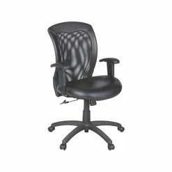 Hot Sale 😍 Executive/Managerial Chairs Global Airflow Mesh Back Leather Manager Chair, Black (9339BK) 👏