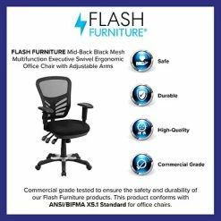 Brand new 🔥 Executive/Managerial Chairs Flash Furniture Mesh Executive Chair, Black (HL-0001-GG) 🔔 -Office Chairs Online store unnamed file 134