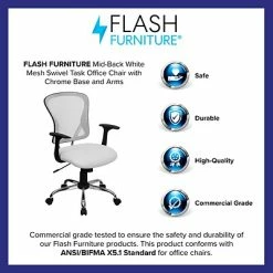 Cheapest 🛒 Task Chairs Flash Furniture Mid-Back Office Chair, White 🧨 -Office Chairs Online store unnamed file 1346