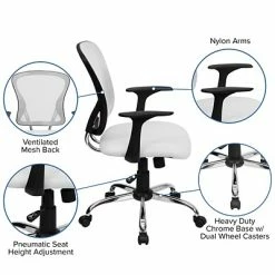 Cheapest 🛒 Task Chairs Flash Furniture Mid-Back Office Chair, White 🧨 -Office Chairs Online store unnamed file 1347