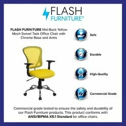 Best deal ⭐ Task Chairs Flash Furniture Mid-Back Office Chair, Yellow ⭐ -Office Chairs Online store unnamed file 1356