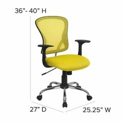 Best deal ⭐ Task Chairs Flash Furniture Mid-Back Office Chair, Yellow ⭐ -Office Chairs Online store unnamed file 1358