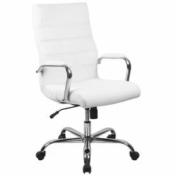 Best Sale 💯 Executive/Managerial Chairs Flash Furniture Faux Leather Executive Chair, Gray And White (GO2286HWH) 😀