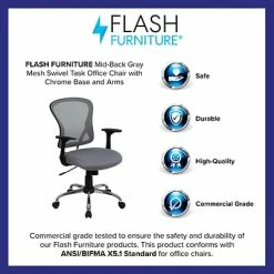 Top 10 👍 Task Chairs Flash Furniture Mid-Back Office Chair, Gray ⌛ -Office Chairs Online store unnamed file 1384