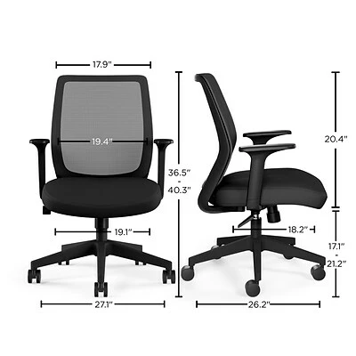 Best deal 😀 Union & Scale Task Chairs Union & Scale™ Essentials Mesh Back Fabric Task Chair, Black (UN56947) 🔥 9 Best deal 😀 Union & Scale Task Chairs Union & Scale™ Essentials Mesh Back Fabric Task Chair, Black (UN56947) 🔥 - Image 7