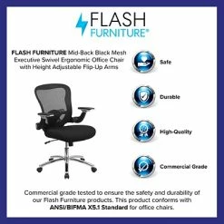 Cheapest 🎁 Flash Furniture Executive/Managerial Chairs Flash GOWY872 Mid-Back Mesh Exec Swivel Office Chair, Black W/Mesh Padded Seat & Adj Flip-Up Arms 🤩 -Office Chairs Online store unnamed file 1420