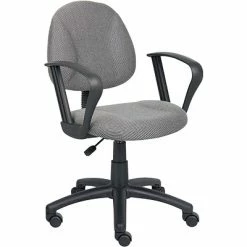 Best deal ⌛ Task Chairs Boss Perfect Posture Deluxe Office Task Chair With Loop Arms, Grey (B317-GY) ⭐