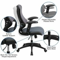 Outlet 🤩 Executive/Managerial Chairs Flash Furniture Mesh/Fire-retardant Foam Executive Chair, Black/Designer Gray (BL-ZP-806-GY-GG) ⭐ -Office Chairs Online store unnamed file 1465