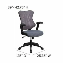 Outlet 🤩 Executive/Managerial Chairs Flash Furniture Mesh/Fire-retardant Foam Executive Chair, Black/Designer Gray (BL-ZP-806-GY-GG) ⭐ -Office Chairs Online store unnamed file 1466