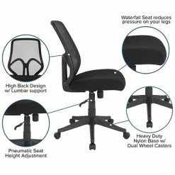 Coupon 🌟 Office Chairs Flash Furniture Salerno Series Ergonomic Mesh Swivel High Back Office Chair, Black (GOWY193ABK) 😍 -Office Chairs Online store unnamed file 155