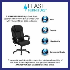 Hot Sale 💯 Executive/Managerial Chairs Flash Furniture Faux Leather Executive Chair, Gray And Black (BT9066BK) 🌟 -Office Chairs Online store unnamed file 1572