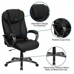 Hot Sale 💯 Executive/Managerial Chairs Flash Furniture Faux Leather Executive Chair, Gray And Black (BT9066BK) 🌟 -Office Chairs Online store unnamed file 1574