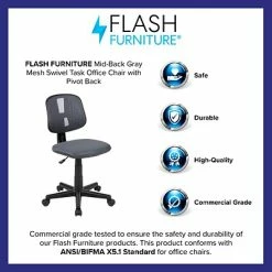 Top 10 ❤️ Task Chairs Flash Furniture Fundamentals Nylon Swivel Computer And Desk Chair, Gray (LF-134-GY-GG) 💯 -Office Chairs Online store unnamed file 1581