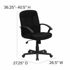 Flash Sale 👍 Task Chairs Flash Furniture Mid Back Fabric Task And Computer Chair, Black ⭐ -Office Chairs Online store unnamed file 1593
