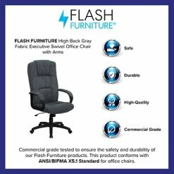 Wholesale ✨ Executive/Managerial Chairs Flash Furniture High-Back Fabric Executive Chair, Fixed Arms, Gray 🛒 -Office Chairs Online store unnamed file 1599