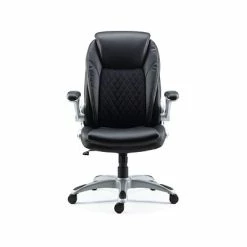Hot Sale 👏 Staples Executive/Managerial Chairs Quill Brand® Sorina Bonded Leather Chair, Black (51471) 🧨