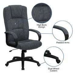 Wholesale ✨ Executive/Managerial Chairs Flash Furniture High-Back Fabric Executive Chair, Fixed Arms, Gray 🛒 -Office Chairs Online store unnamed file 1601